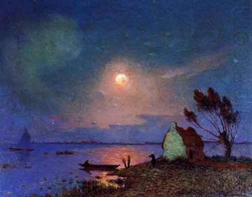 Pont-Aven in the Moonlight, unknow artist